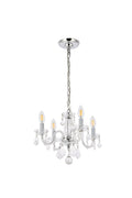 Elegant Lighting V7804D15C/RC Rococo 4-Light 15" Crystal Chandelier | Chrome