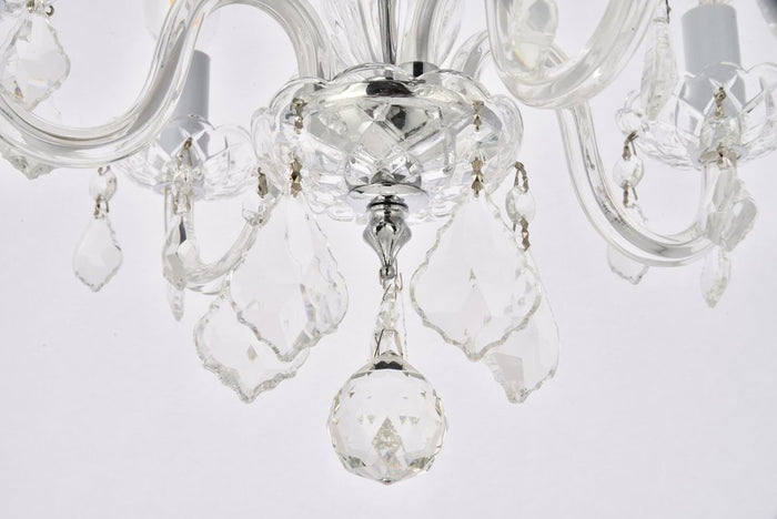 Elegant Lighting V7804D15C/RC Rococo 4-Light 15" Crystal Chandelier | Chrome