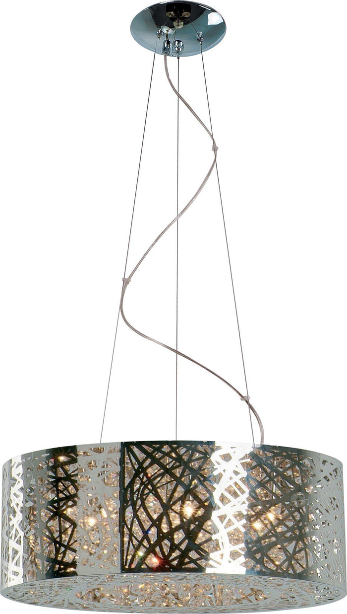 ET2 E21308-10PC Inca 9-Light Pendant | Polished Chrome