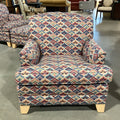 Ethan Allen Blue Red Pink Green Fan Design Chair 34"x 32"x 35"