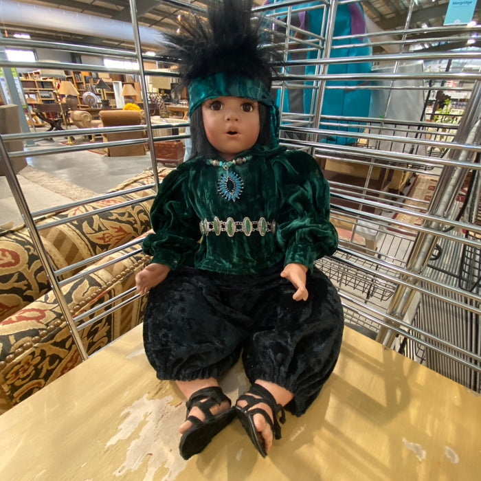 Fache Jackson Reproduction Native American Porcelain Doll 20"