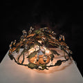 Floral Crystal Gold Leaf Light 17"x 10"