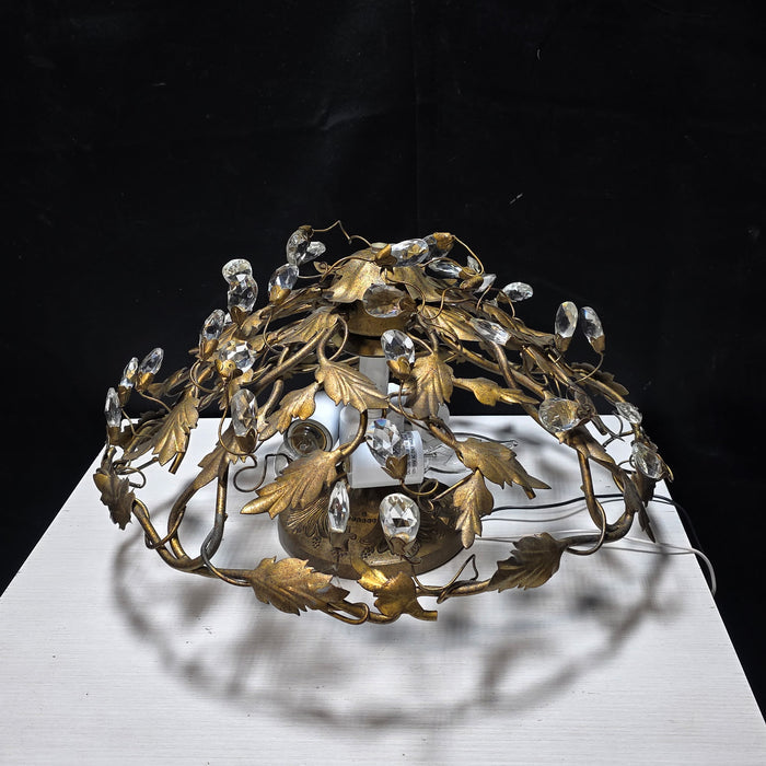 Floral Crystal Gold Leaf Light 17"x 10"