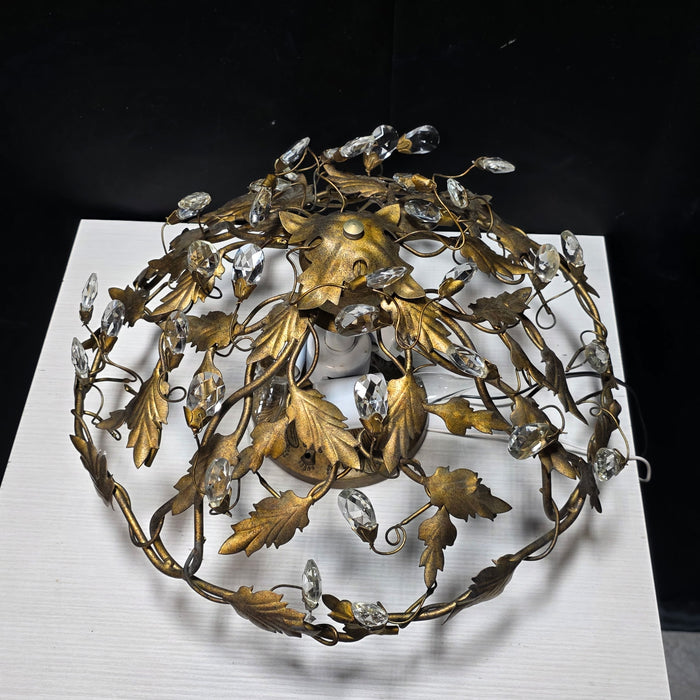 Floral Crystal Gold Leaf Light 17"x 10"