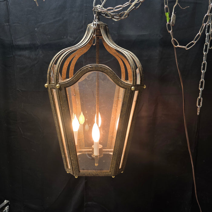 French Country Style Iron Lantern Pendant 15"x15"x29"