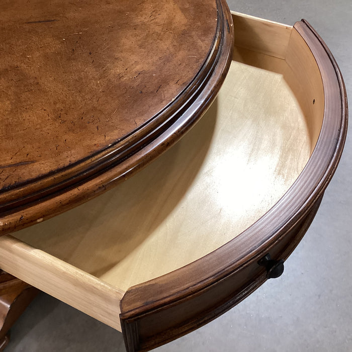 Furniture Land South Round Finished Veneer & Wood 1 Drawer Accent Table 36" Diameter x 30"