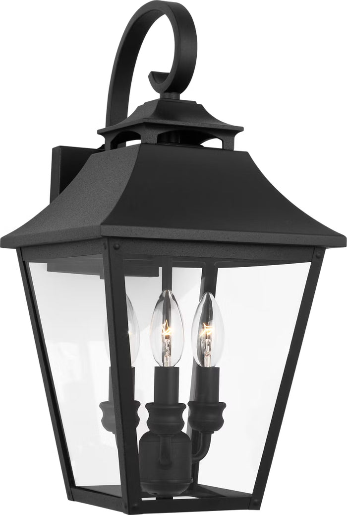 Galena Textured Black Medium Wall Lantern - Model OL14403TXB