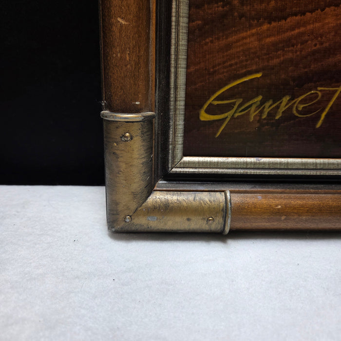 Garret Signed MCM Vase With Flowers Painting 25 1/4" x 37"