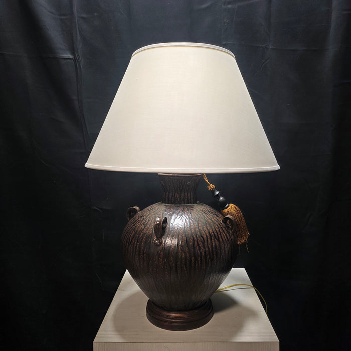 Glazed Ceramic Pottery Table Lamp 22" D x 31"