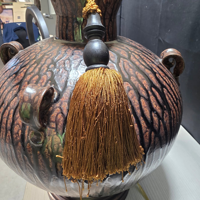 Glazed Ceramic Pottery Table Lamp 22" D x 31"