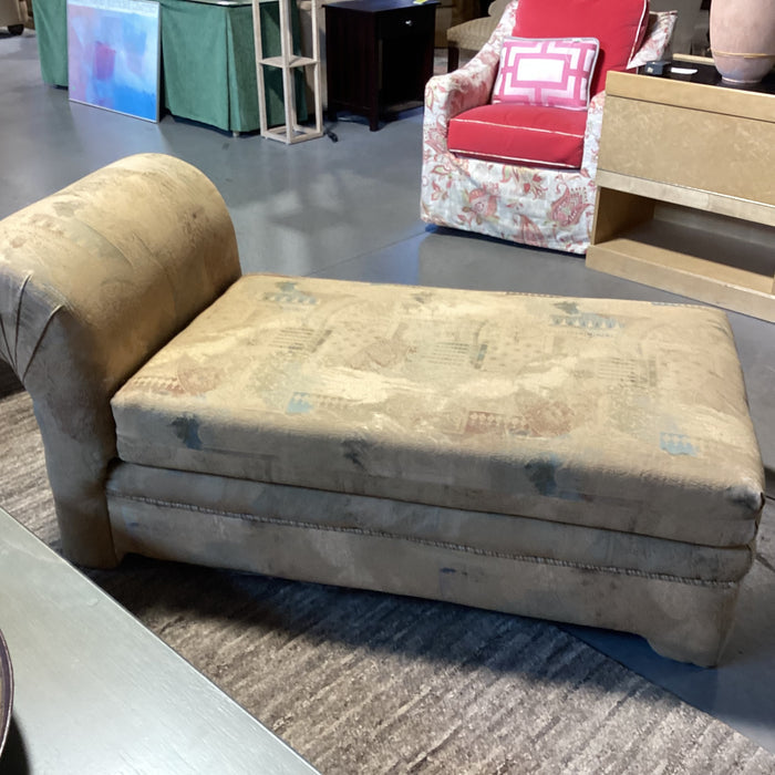 Golden Multi Textured Upholstery Roll Back Chaise Sofa