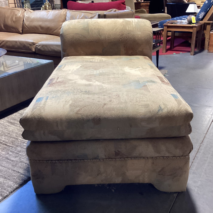 Golden Multi Textured Upholstery Roll Back Chaise Sofa