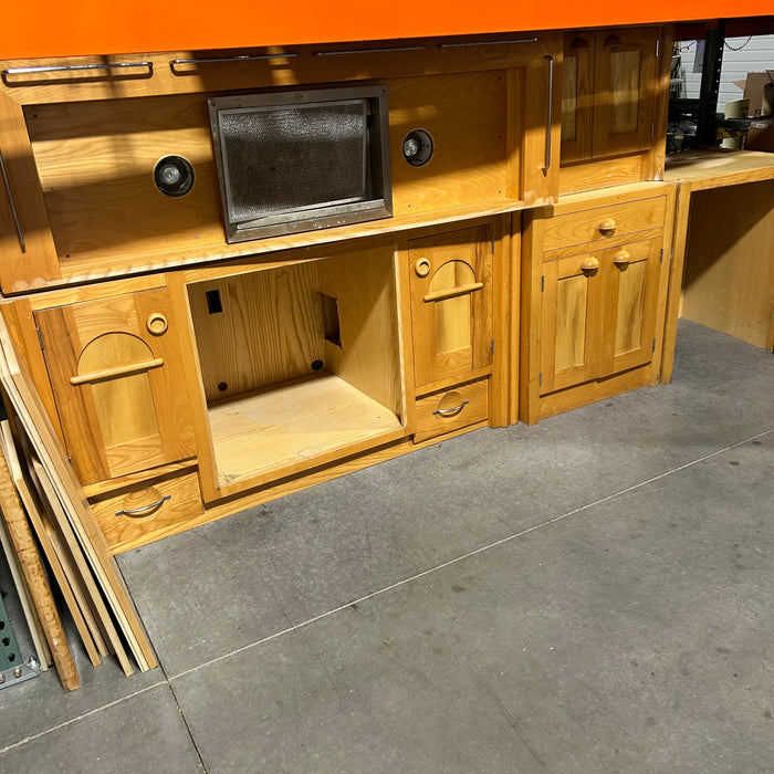 Golden Pine 4 Piece Kitchen Cabinet Set with Hood