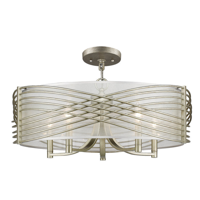 Golden Zara 5-Light Semi-Flush in White Gold | Open Box