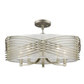 Golden Zara 5-Light Semi-Flush in White Gold | Open Box