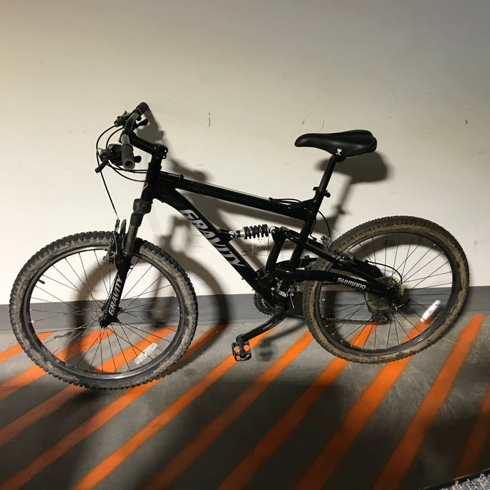 Gravity Black Full Suspension, 27 Speed Mountain Bike