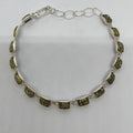 Green Amber Bracelet with Sterling Silver