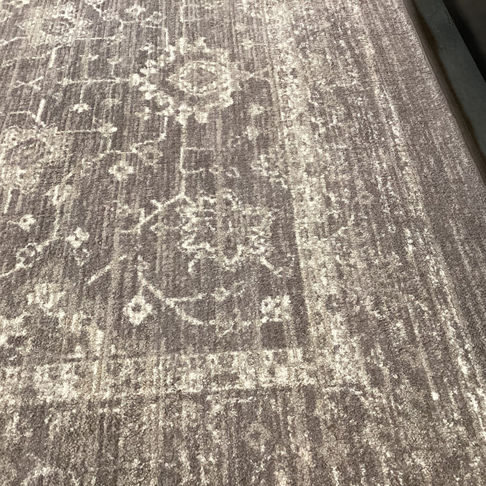 Grey & Ivory Design with Rubber Backing Poly Rug 10'x 12'