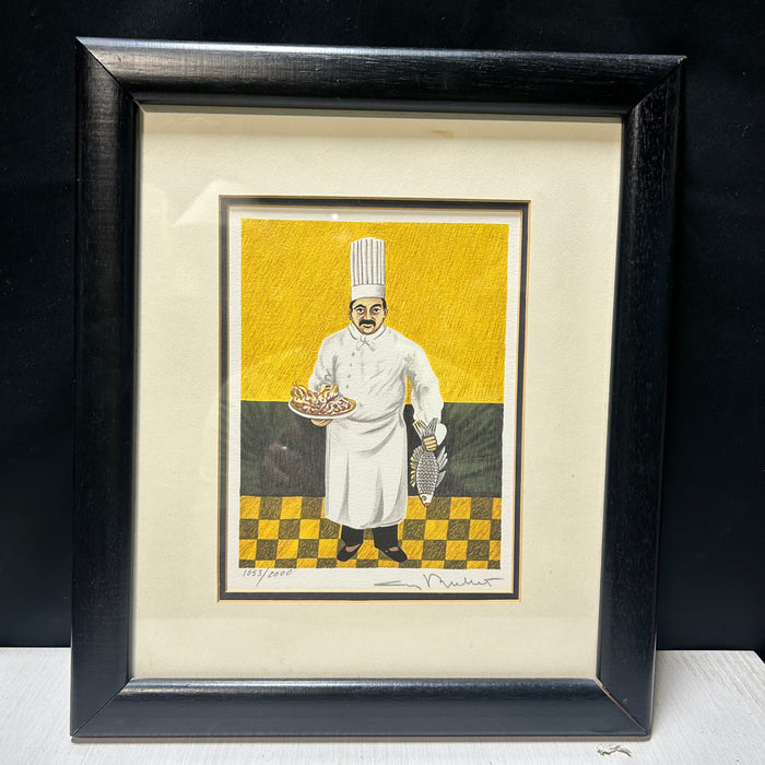 Guy Buffet Hand Signed & Numbered Lithograph Chef XLVII1053/2000 12.5"x 14.5"