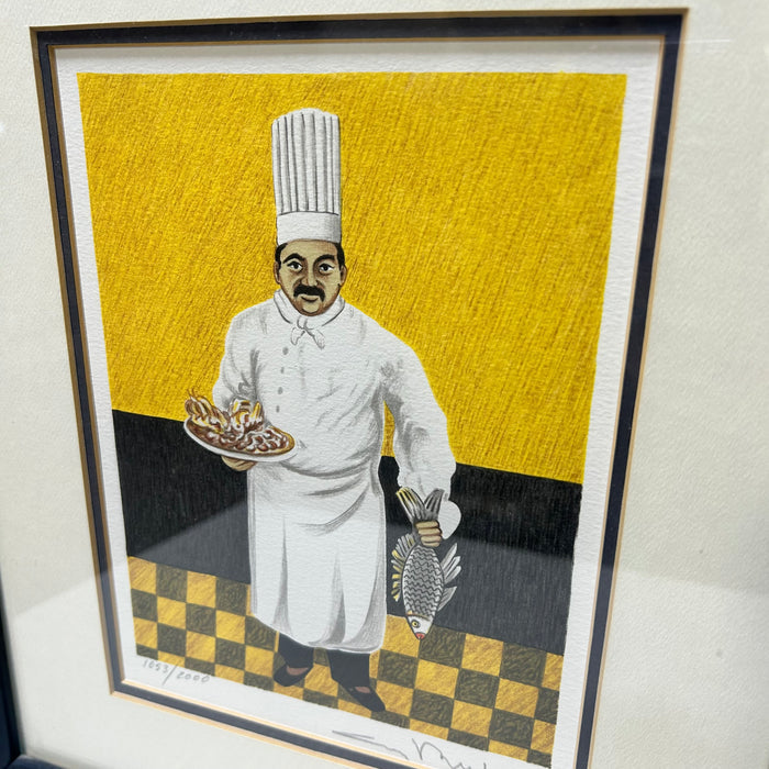 Guy Buffet Hand Signed & Numbered Lithograph Chef XLVII1053/2000 12.5"x 14.5"