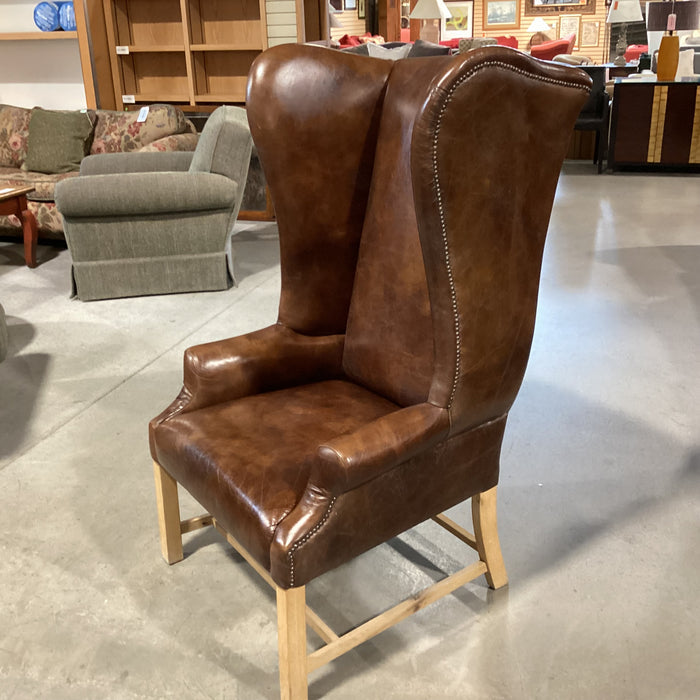 Halo Asia Ltd Distressed Leather Nailhead High Back Wing Chair 31"x 32"x 51"
