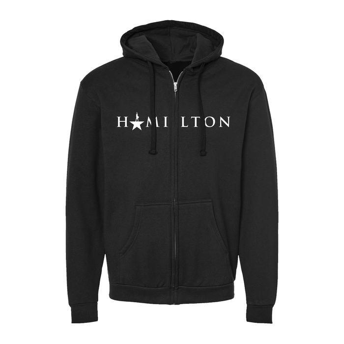 HAMILTON Logo Zip Hoodie Black