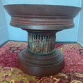 Handcrafted Wooden Thai/Burmese Red Lacquer Tazza /Offering Vessel, 12"x 10"