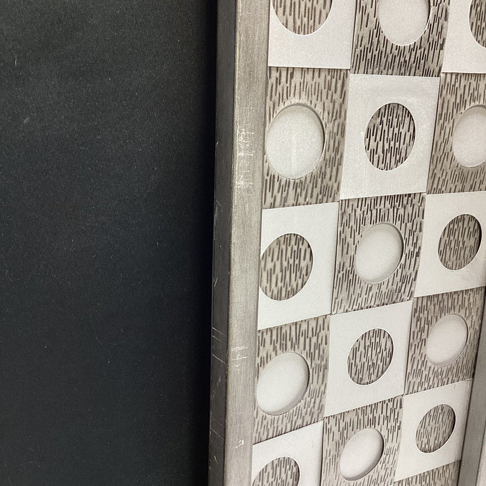 MCM Inspired Silver Geometric Wall Mirror 31" x 31"