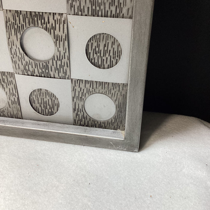 MCM Inspired Silver Geometric Wall Mirror 31" x 31"