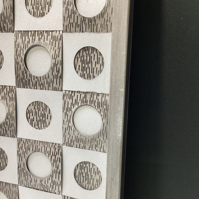 MCM Inspired Silver Geometric Wall Mirror 31" x 31"