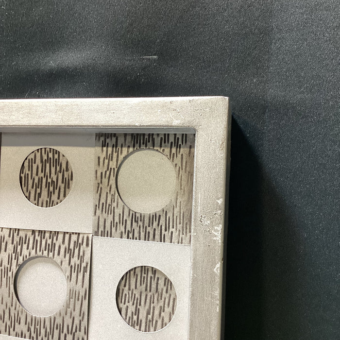 MCM Inspired Silver Geometric Wall Mirror 31" x 31"