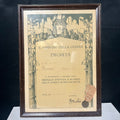 Italy Italian 1920 WW1 Remembrance Medal & Document 14"x 19.5"