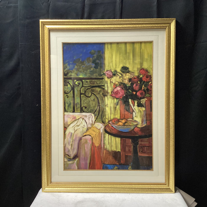 Jae Dougall "India in Paris" Still Life Print In Gold Frame 34" x 45"
