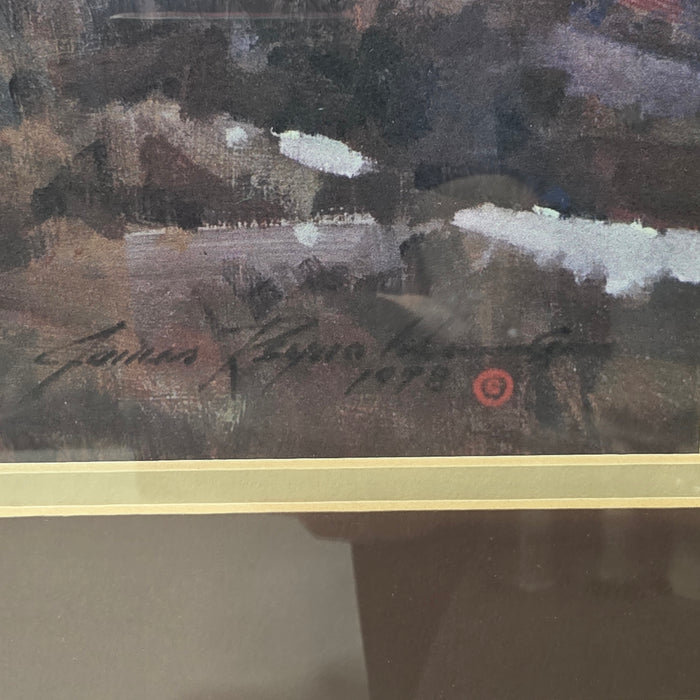 James Reynolds Lithograph "Waiting it Out" 33"x25"