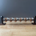 Jan Barboglio Iron/Glass 6 Votive Candle Holder, 11.5"x 3"x 5.25"