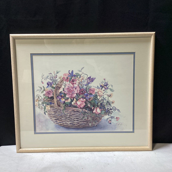 Jodi Jensen Signed "Pick of the Day" Print In Light Wood Frame 27" x 23"