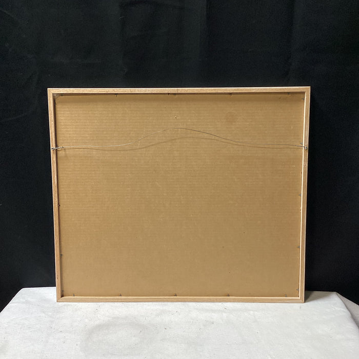 Jodi Jensen Signed "Pick of the Day" Print In Light Wood Frame 27" x 23"