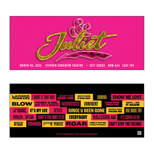 & JULIET Custom Broadway Souvenir Ticket