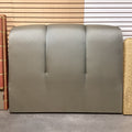 KING Olive with Metallic Blue Pattern Custom Headboard 77"x 61"