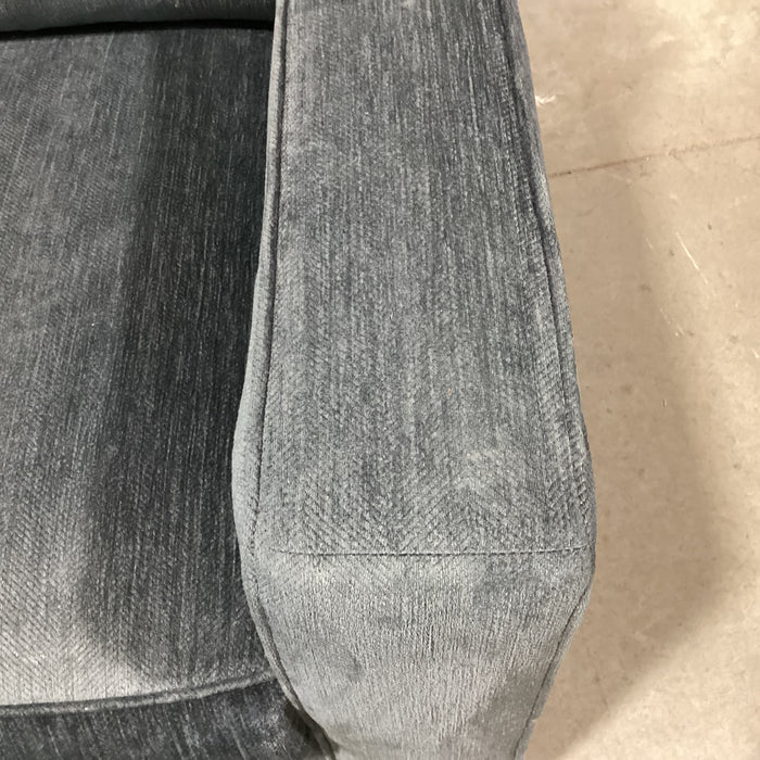 Kravet Furniture Blue Chenille Woven Down Mix Loveseat Sofa 58"x 38"x 33"