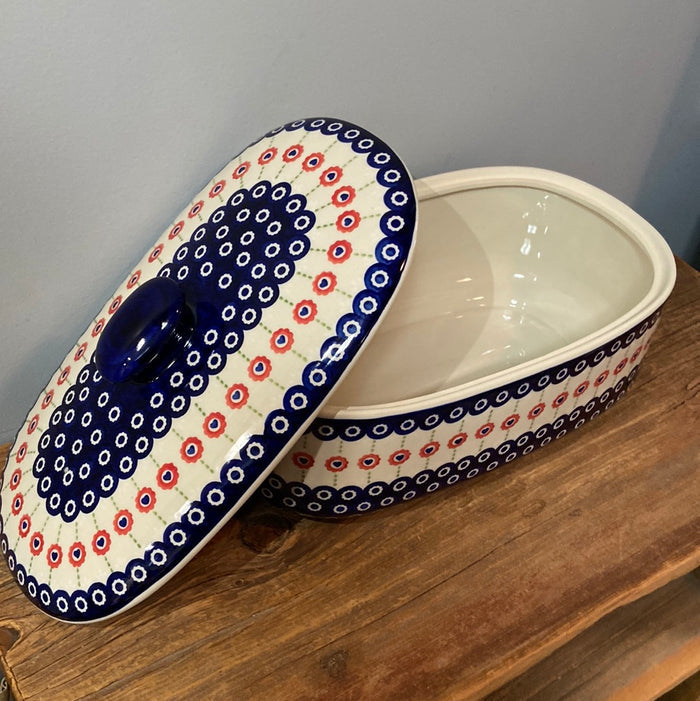 Large Oval Covered Baker ~ PS03