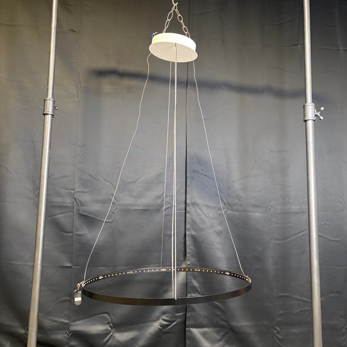 Le Deun Circle 24 LED Black Metal Suspension Ceiling Pendant 24" Diameter x 36"