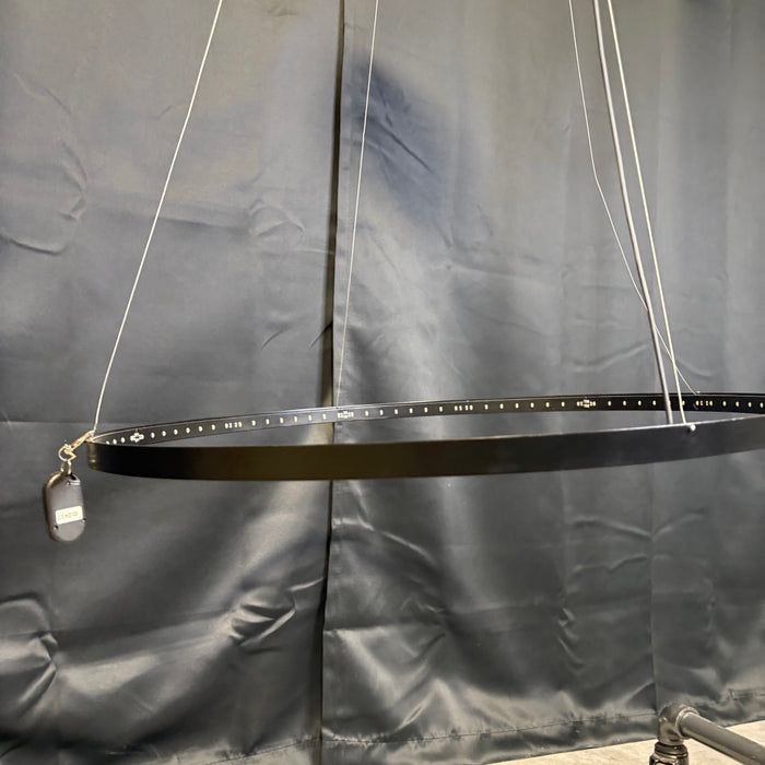 Le Deun Circle 24 LED Black Metal Suspension Ceiling Pendant 24" Diameter x 36"