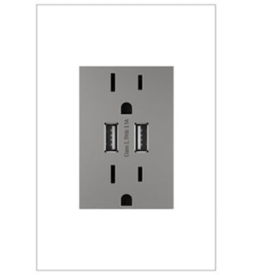 Legrand ARTRUSB153M4 adorne 15A Dual-USB Plus-Size Outlet
