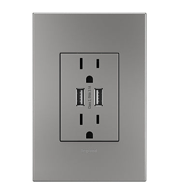 Legrand ARTRUSB153M4 adorne 15A Dual-USB Plus-Size Outlet