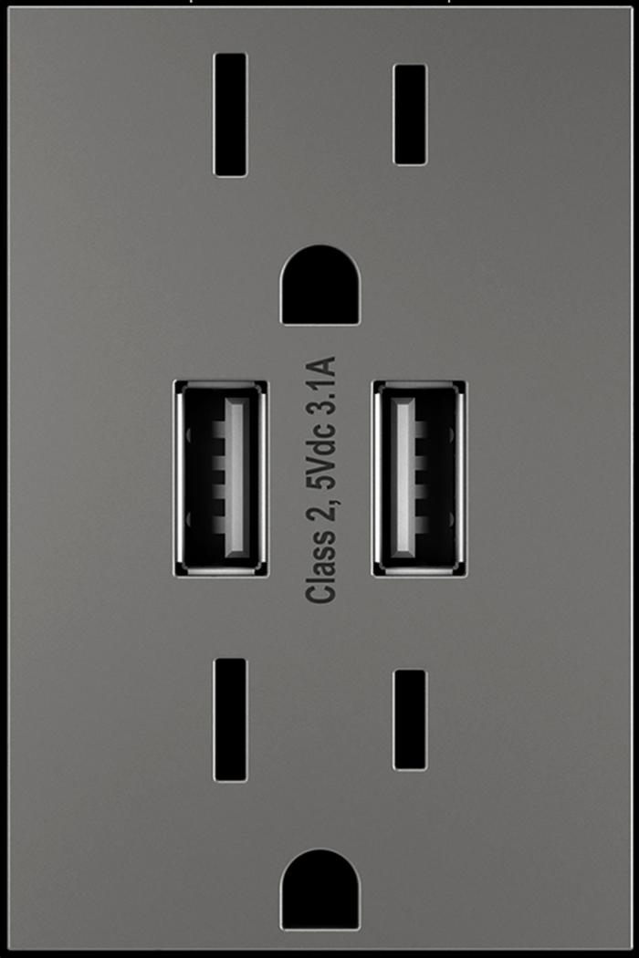 Legrand ARTRUSB153M4 adorne 15A Dual-USB Plus-Size Outlet