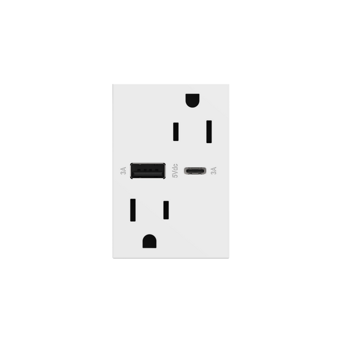 Legrand ARTRUSB156ACM4 adorne 15A Tamper-Resistant Ultra-Fast USB Type-A/C Outlet