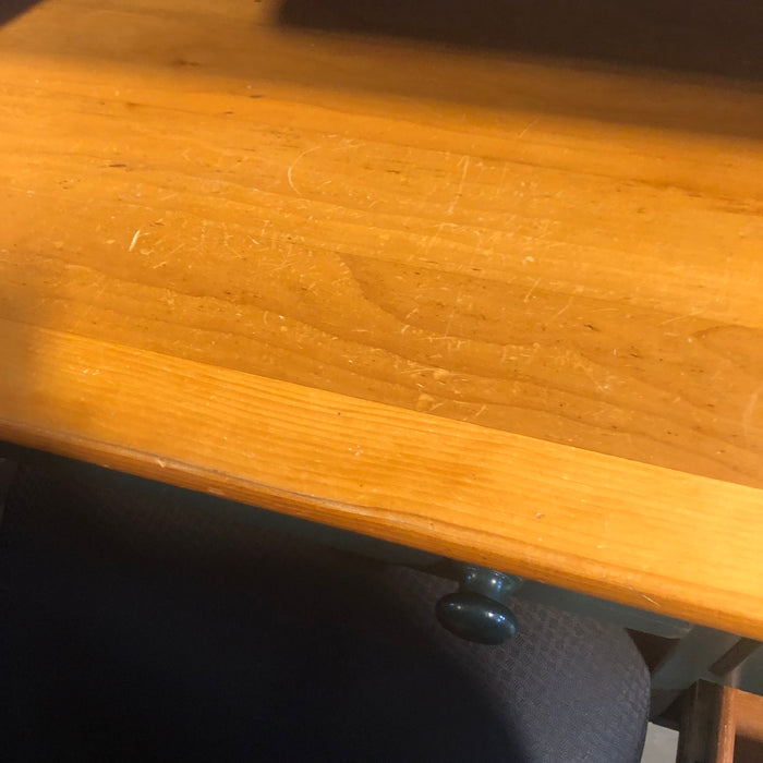 Lexington Solid Light Finish Top and Green Rustic Style Wood Desk 64"x 32"x 30.5"