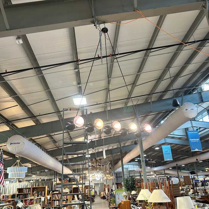 Light Chandelier Black 57"x 11"x 42 - 79"