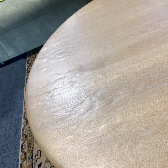Light Oak Veneer Round Coffee Table 36" Diameter x 17"